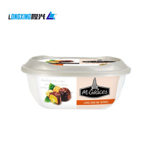 Copa de helado de 350cc pp Embalaje de alimentos de contenedor IML con cuchara y tapa